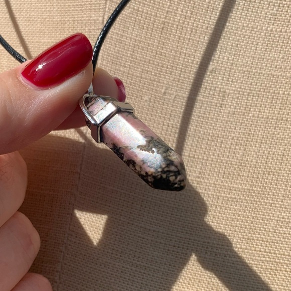 Handmade Genuine Stone Dagger Charm Amulet Necklace - Picture 12 of 14